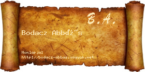 Bodacz Abbás névjegykártya